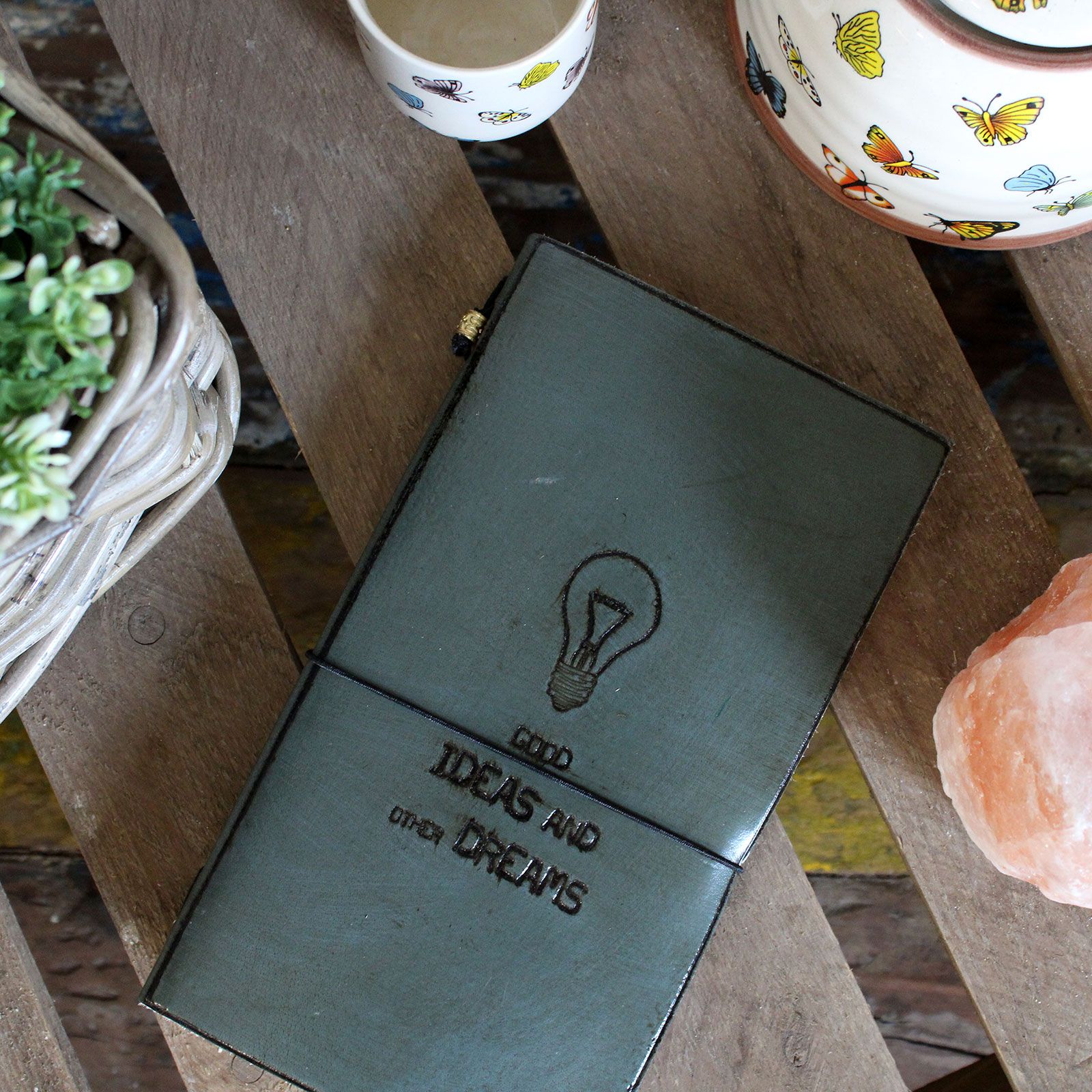 Handmade Leather Journal - Flower of Life - Green (80 pages) - Image 5