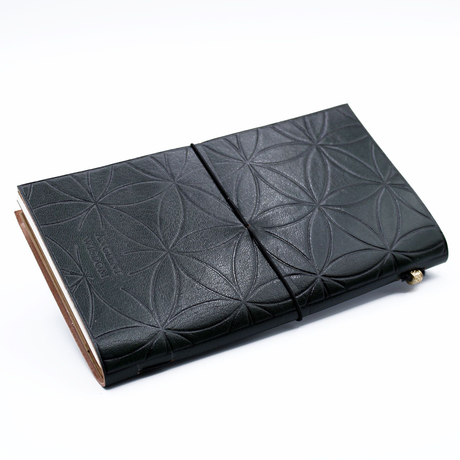 Handmade Leather Journal - Flower of Life - Green (80 pages) - Image 4